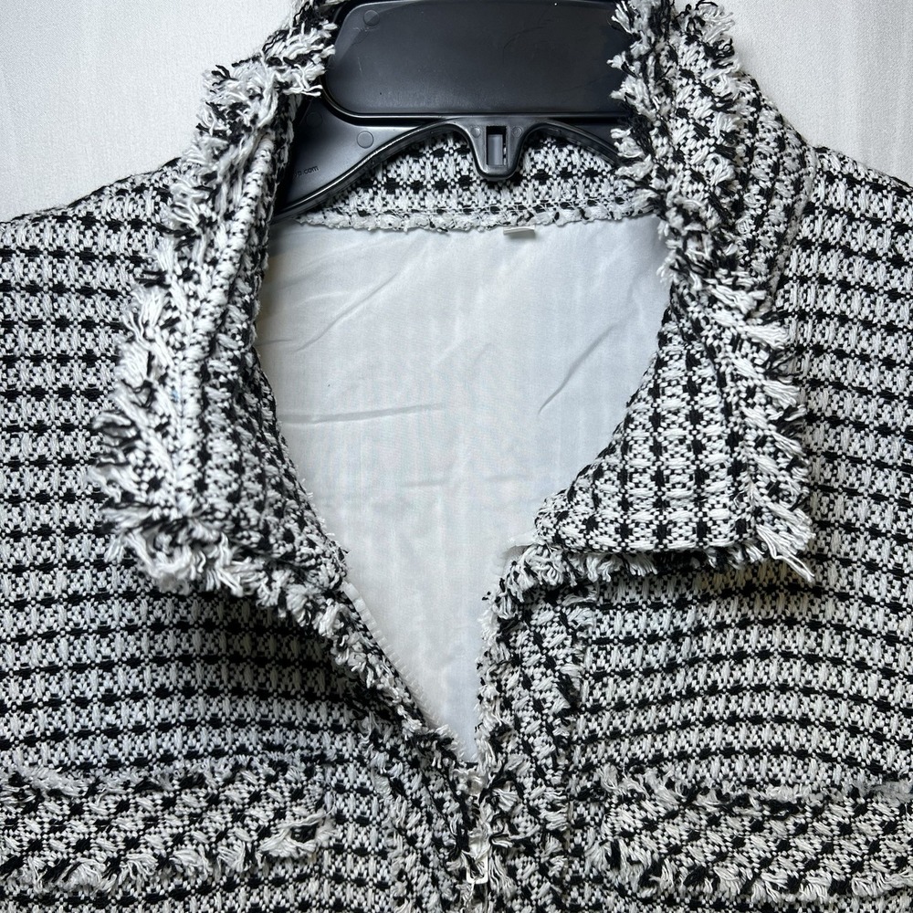 NWT Women's Gray Tweed X-Large Dress‎ V-Neck Short Sleeve Front Zip Sheath Lined - Picture 5 of 7